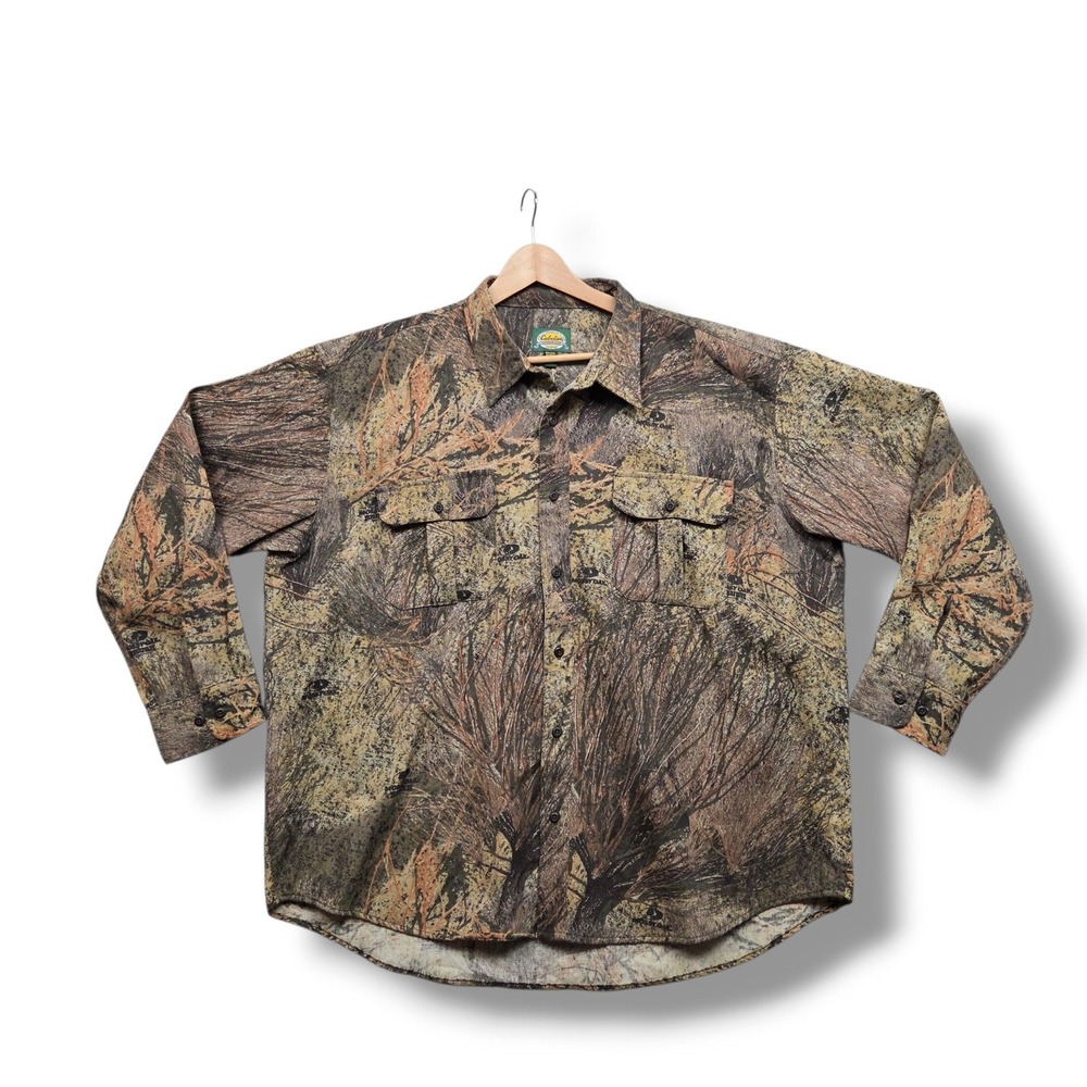 Mossy Oak Long Sleeve Hunting Shirt Men 2XL Break Up Infinity Camouflage Cabelas